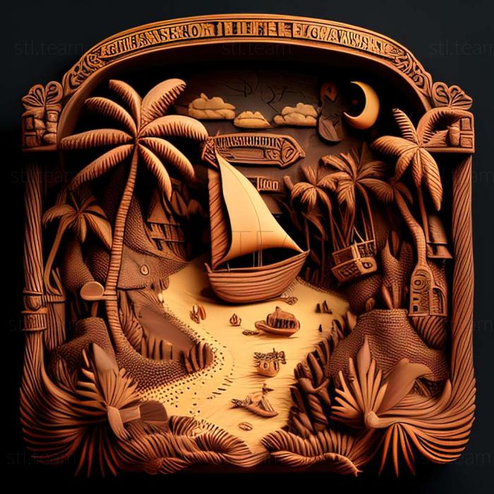 3D модель Приключенческий пинбол Забытый остров (STL)